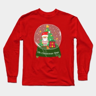 OH Christmas Tree Santa Claus Snowglobe Long Sleeve T-Shirt